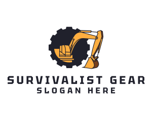 Construction Excavator Gear logo design