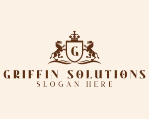 Royalty Griffin Shield logo design