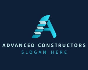 Blue Letter A Business logo design