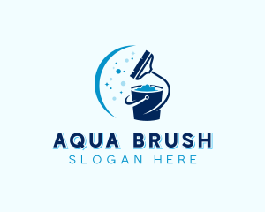 Broom Bucket Cleaner logo design