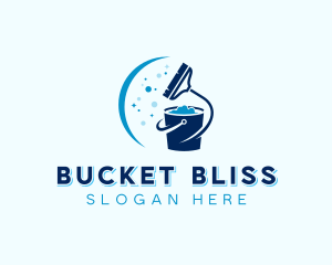 Broom Bucket Cleaner logo design