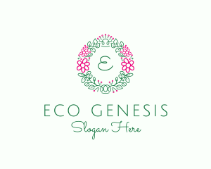 Eco Flower Garland logo design