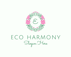 Eco Flower Garland logo design