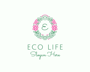 Eco Flower Garland logo design