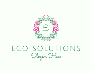 Eco Flower Garland logo design