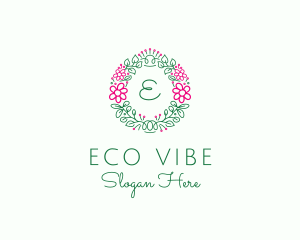 Eco Flower Garland logo design