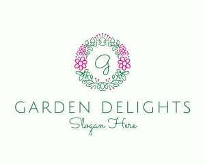 Eco Flower Garland logo design