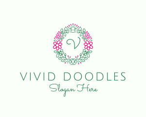 Eco Flower Garland logo design