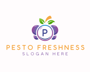 Grapes Berry Fruit logo design