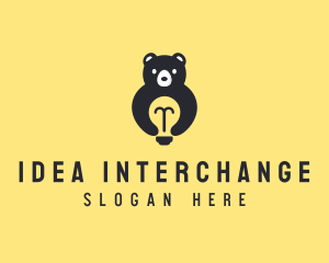 Light Bulb Bear logo design