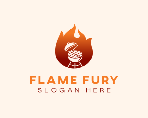 Flame Grill Barbecue logo design