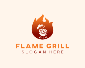 Flame Grill Barbecue logo design