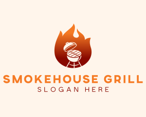 Flame Grill Barbecue logo design