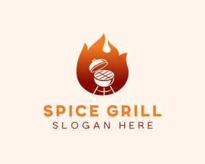 Flame Grill Barbecue logo design