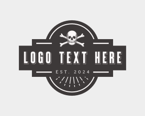 Retro Skull Skeleton logo