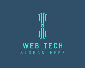 Neon Tech Letter I Logo