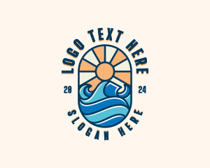 Surfer Ocean Waves logo