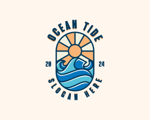 Surfer Ocean Waves logo design