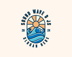 Surfer Ocean Waves logo design