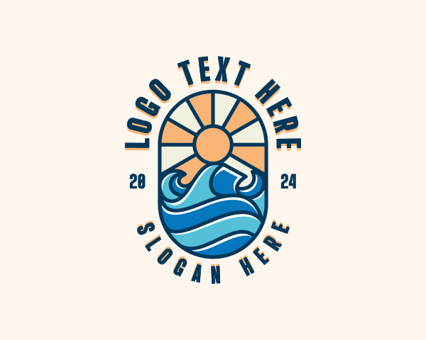 Surfer Ocean Waves logo