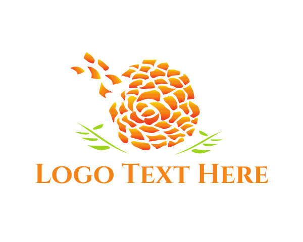 Orange Flower logo example 4