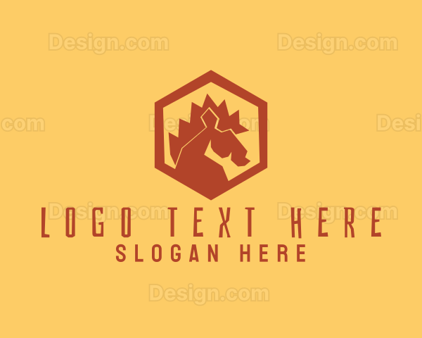 Creative Wild Horse Hexagon Logo