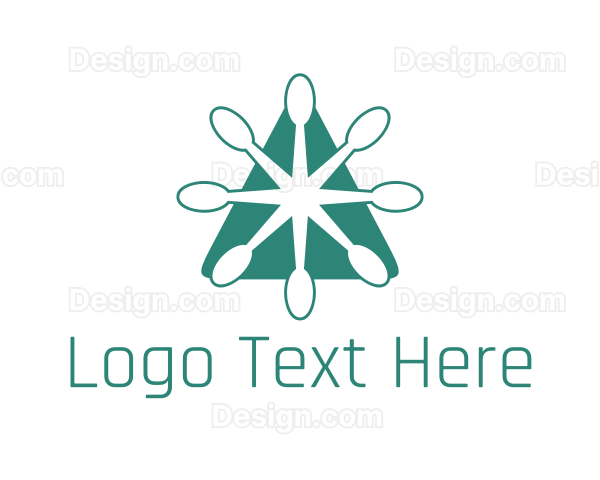 Green Spoon Triangle Restaurant Logo