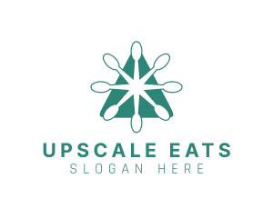 Green Spoon Triangle Restaurant logo design