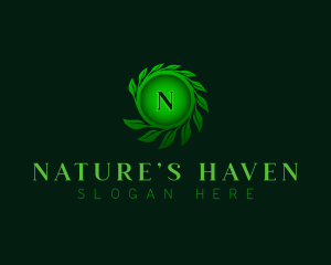 Nature Wreath Leaves logo design