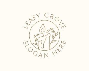 Candle Flame Leaves logo