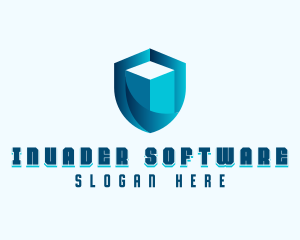 Cybersecurity Software Shield logo design