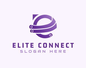 Purple E Tech logo design