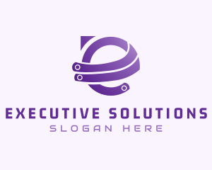 Purple E Tech logo design