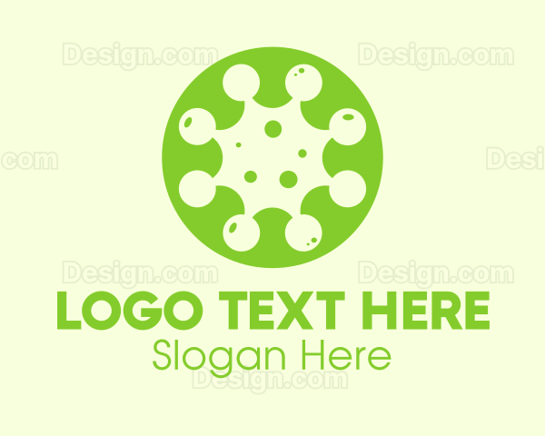 Green Virus Particle Logo