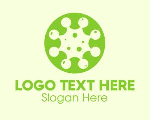 Viral - Green Virus Particle logo design