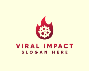 Flame Virus Bacteria logo design