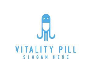 Seafood Octopus Pill logo design