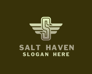 Military Winged Letter S logo design