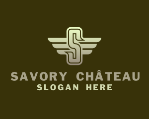 Military Winged Letter S logo design