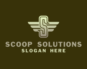 Military Winged Letter S logo design