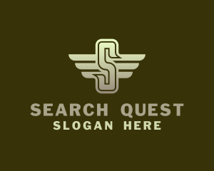 Military Winged Letter S logo design