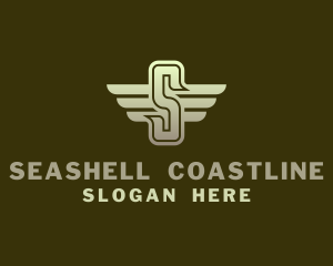 Military Winged Letter S logo design