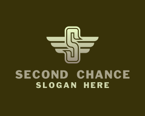 Military Winged Letter S logo design