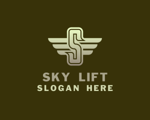 Military Winged Letter S logo design