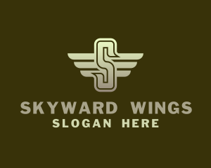 Military Winged Letter S logo design