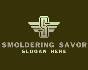 Military Winged Letter S logo design