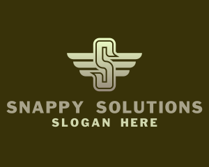 Military Winged Letter S logo design