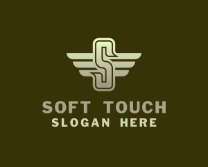 Military Winged Letter S logo design