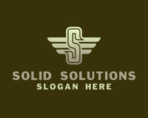 Military Winged Letter S logo design