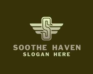 Military Winged Letter S logo design